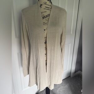 Eileen Fisher Cream Open-Front Cardigan Size‎ M Lightweight Layering